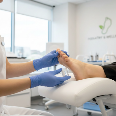 Doctor examining a patient's foot