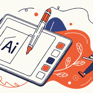 tablet with AI written on it