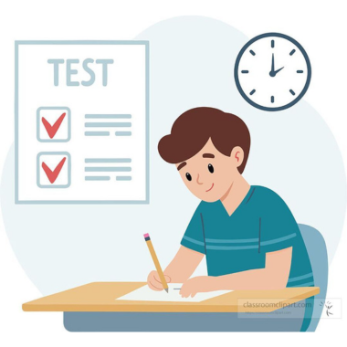 Person taking a written exam