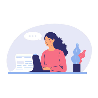 Woman working at laptop