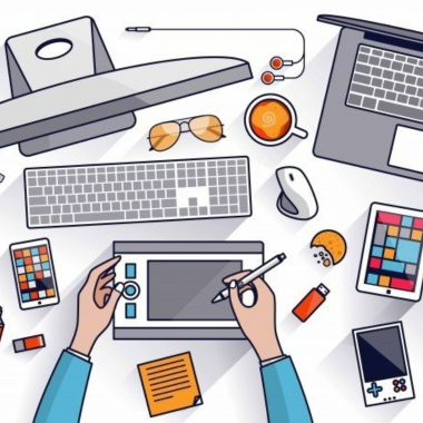 Hands at computer desk